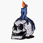 Halloween Skull with Candle Iron On Patch
