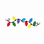 4-Pack Christmas Lights Iron on Cut Out Patch Applique