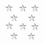 1.75 Inch White Stars with Silver Metallic Outline