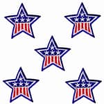 1.75 Inch American Flag Style Iron On Star Patch 