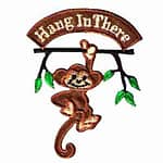 Monkey “Hang in There” Embroidered Iron On Patch