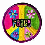 Pastel “Peace” in Peace Symbol Iron On Patch
