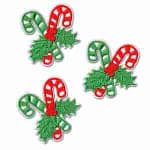 (3 Pack) Candy Canes Christmas Iron on Cut Out Patch Applique