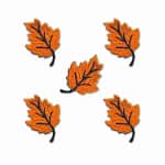 5-Pack) Orange Fall Leaves Applique Embroidered Iron On Patch