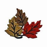 Fall Leaves Trio Embroidered Iron On Patch