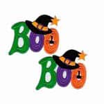(2-Pack) Halloween BOO Embroidered Iron On Patch