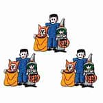 (3-Pack) 3 Trick or Treaters Halloween Iron On Patch