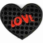 Black Sequin Love Heart Iron on Patch