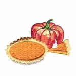 Pumpkin and Pumpkin Pie Thanksgiving Iron On Patch