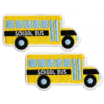 Yellow School Bus (2-Pack) Embroidered Iron on Patch Applique