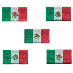 Small Mexican Flag Patch (5-Pack) Embroidered Iron On Patch Applique