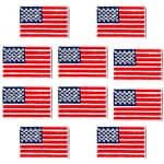 Small American Flag Patch (10-Pack) USA Flag Patriotic Iron On Embroidered Patch
