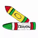 Double Crayons Embroidered Iron On Patch