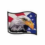 Bald Eagle Head with American Flag Iron On Patch