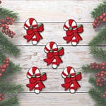 Candy Cane Patches (5-Pack) Christmas Embroidered Iron On Patch Applique