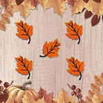 Fall Leaves Patches (5-Pack) Halloween Embroidered Iron On Patch Appliques
