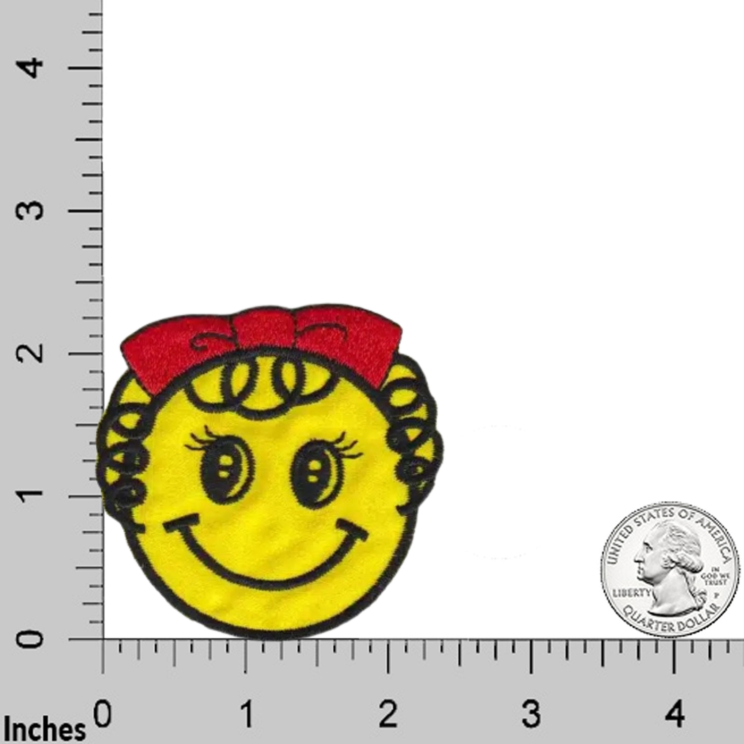 Happy Face Rainbow Daisy Embroidered Flower Patch Applique