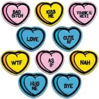 Tiny Heart Patches (10-Pack) Heart Embroidered Iron On Patch