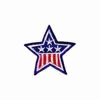 1.75 Inch American Flag Style Iron On Star Patch: USA
