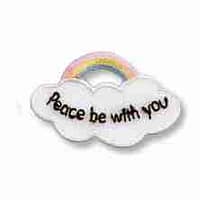 Rainbow Cloud with “Peace Be With You” Embroidered Iron on Patch