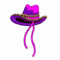 Purple & Pink Cowgirl Hat Western Iron On Patch