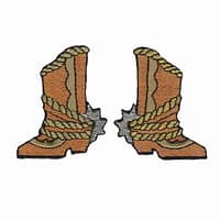 Western Cowboy Boot with Horseshoe Western Iron On Patch: Right Or Left