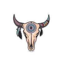 Longhorn Patch – Boho Tribal Steer Cow Skull Iron on Patch