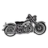 Black & Grey Motorcycle Biker’s Iron On Patch