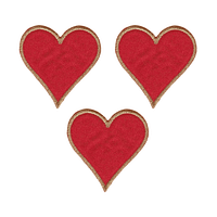 Heart Card Patches (3-Pack) Heart Embroidered Iron On Patch Applique