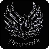 Rhinestone Mythical Phoenix Bird Iron on Applique