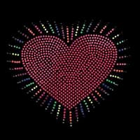 Heart Shine Neon Nailhead Hotfix Applique