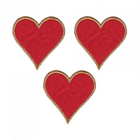 Heart Card Patches (3-Pack) Heart Embroidered Iron On Patch Applique