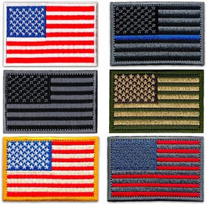Small American Flag Patches with Gold Border (10-Pack) Patriotic USA Embroidered Flag Patch, Iron On, Glue On, or Sew on to Uniforms, Hats