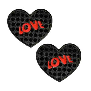 INFUNLY Heart Patches Iron on Glittering Pearl Double Heart Shape Patch for  Clothes Artificial Diamond Patches with Heart Bling Rhinestone Emblem