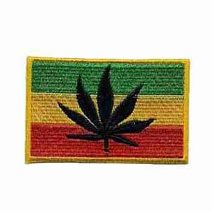 Rasta Flag Patch with Pot Leaf silhouette