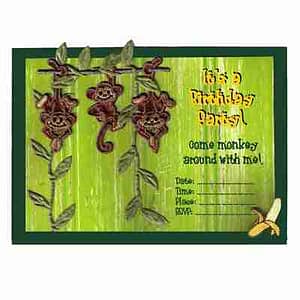 DIY Monkey Birthday Invitation Card