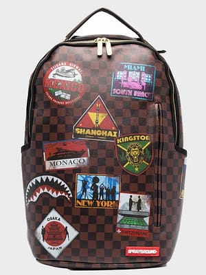 Backpack with travel patches