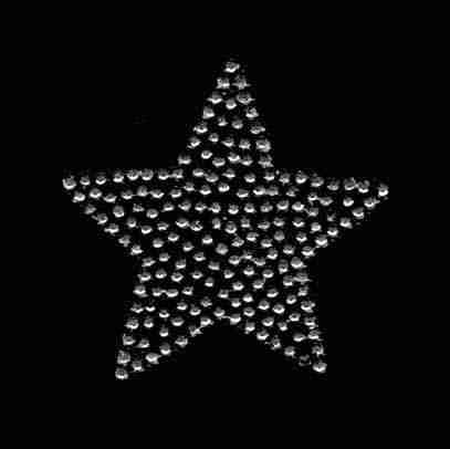 Stars - Solid 2 inch Clear Rhinestone Iron on Patch Applique