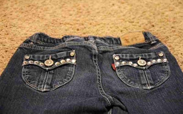 Jeans Decorated With Rhinestones