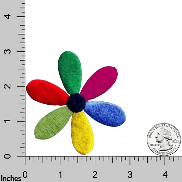 6-Petal Pastel Colored Daisy Flower Iron On Floral Applique