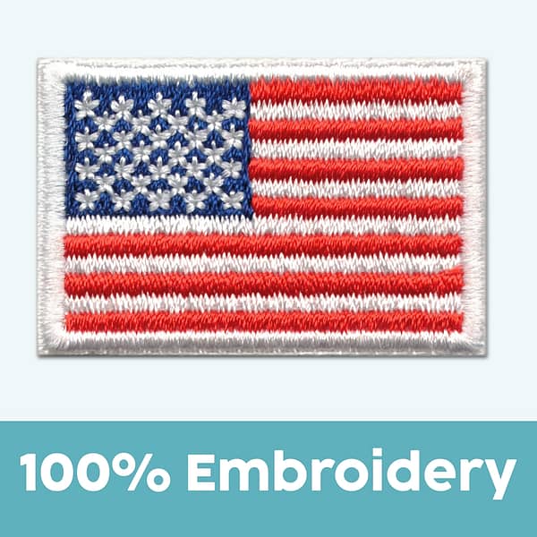 American Flag Patch with White Border