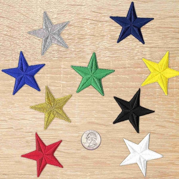 2 Inch Star Iron on Patch (5 Pack) - Laughing Lizards