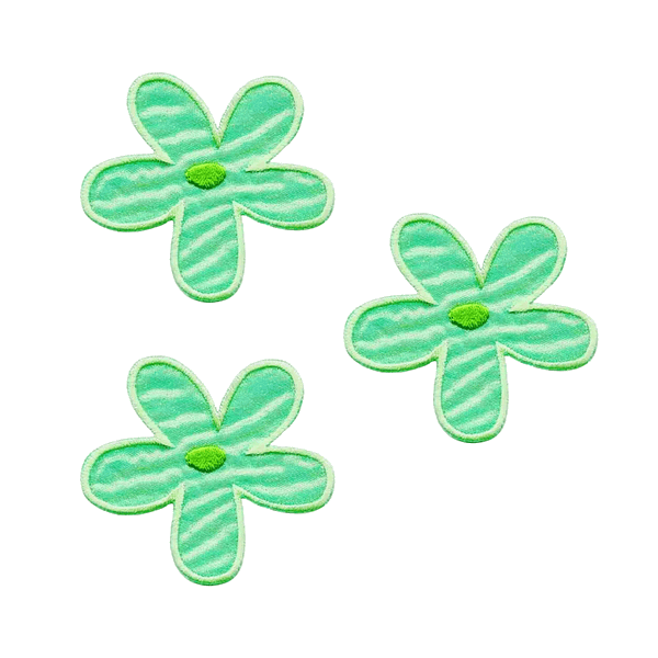 Multi-Colored Flower Patches (5-Pack) Flower Embroidered Iron On Patch  Appliques - Laughing Lizards