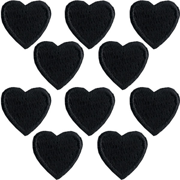 Winged Heart in BLACK Iron On Patch Applique