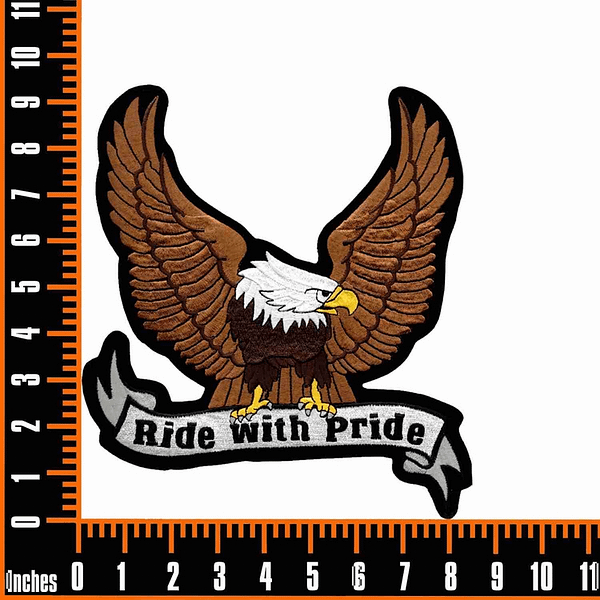Hell on Wheels Orange Eagle Back Patch Iron On Patches - Laughing Lizards