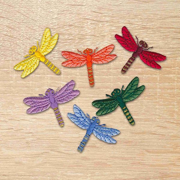 Multi-Colored Flower Patches (5-Pack) Flower Embroidered Iron On Patch  Appliques - Laughing Lizards