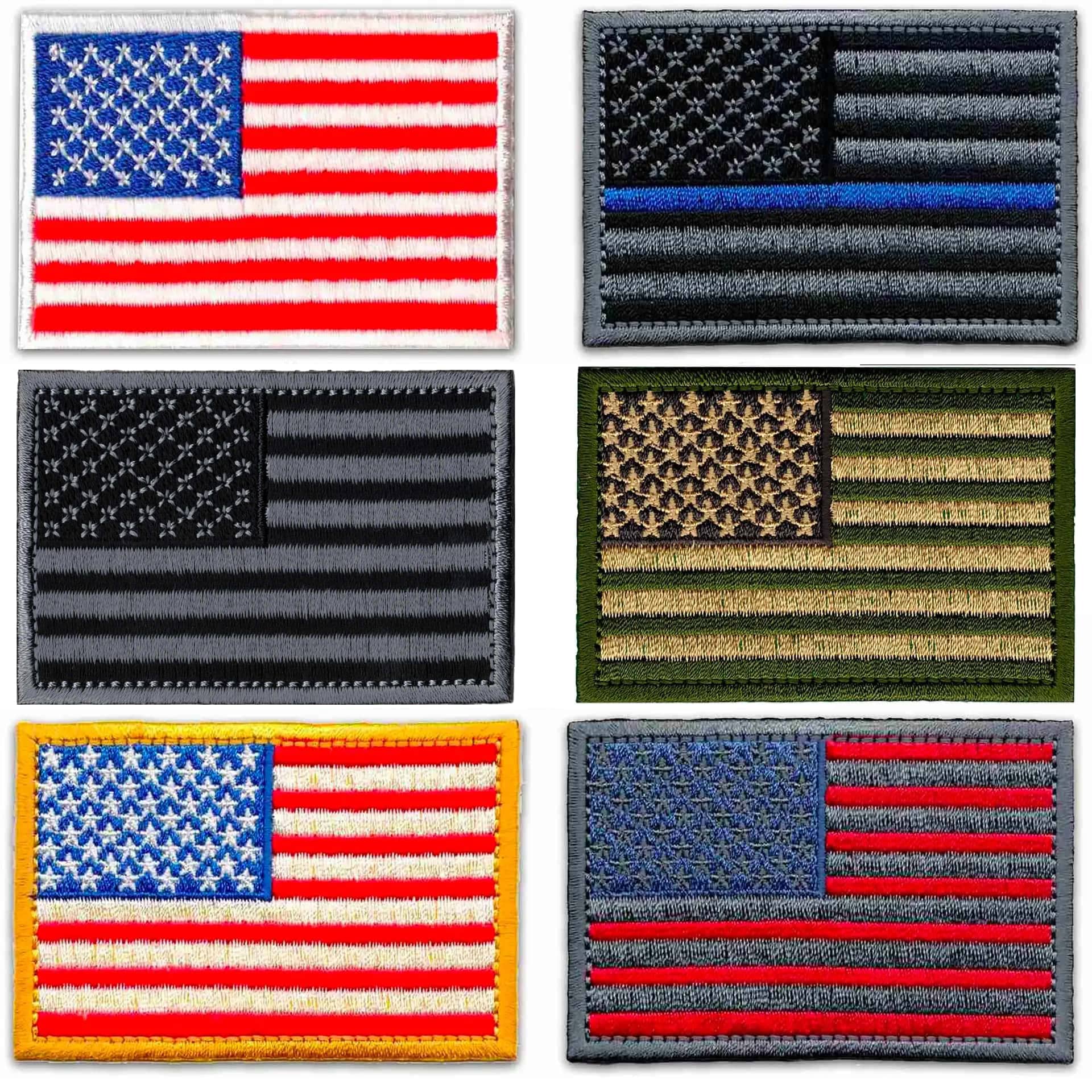 Laughing Lizards American Flag Patch 1 inch Tall Iron on (10-Pack), Size: 1-3/8W x 7/8H, Red