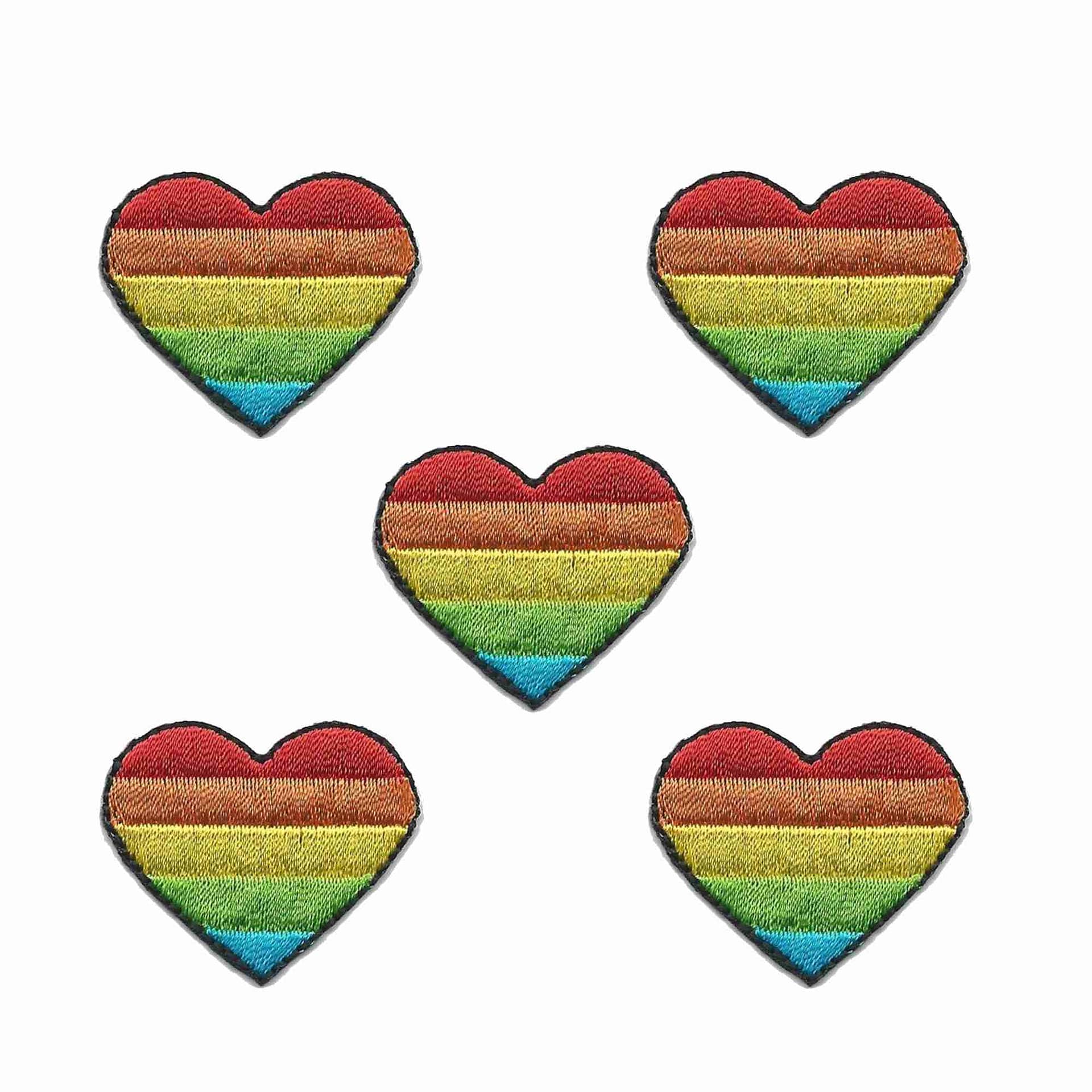 Small rainbow heart patch