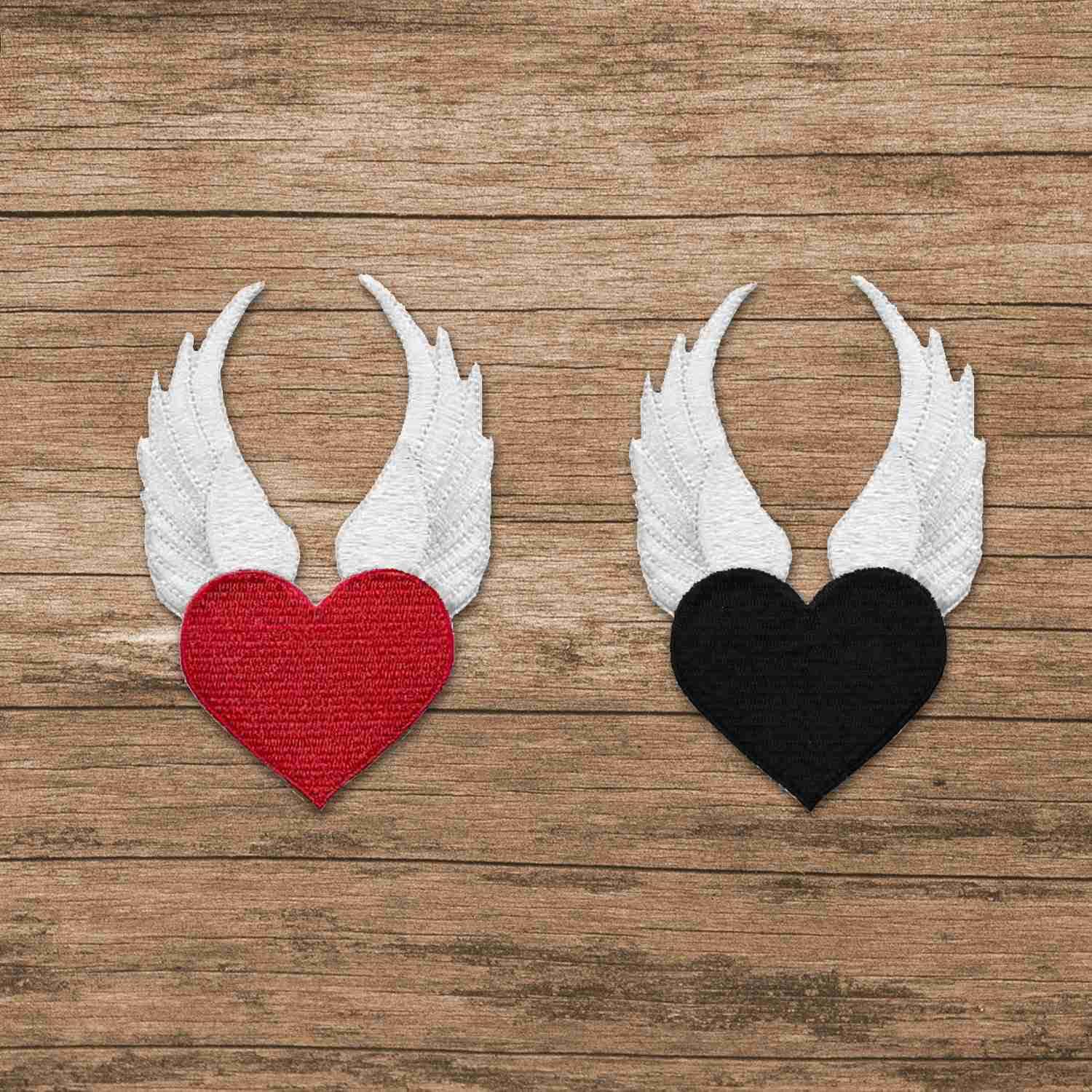 Heart Iron-on Patch, Embroidered Heart Applique, Decorative Heart Patches