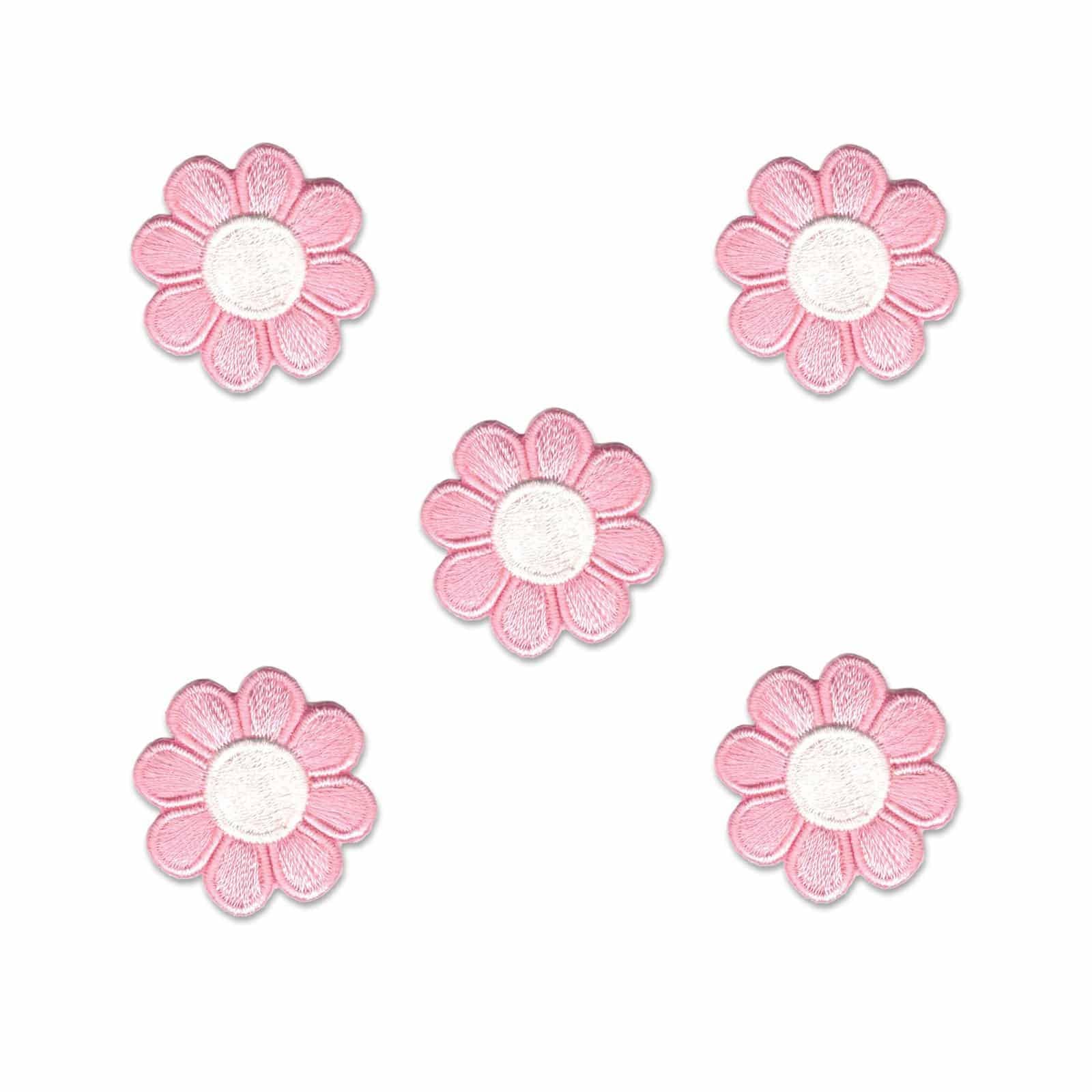 (5 Pack) Cute Daisy Flower Iron On Floral Patch - 3 Color Choices!